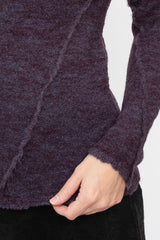 Wool Crew Neck Sweater Blue-Purple