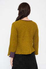 Wool Patchwork Sweater, Mustard Yellow