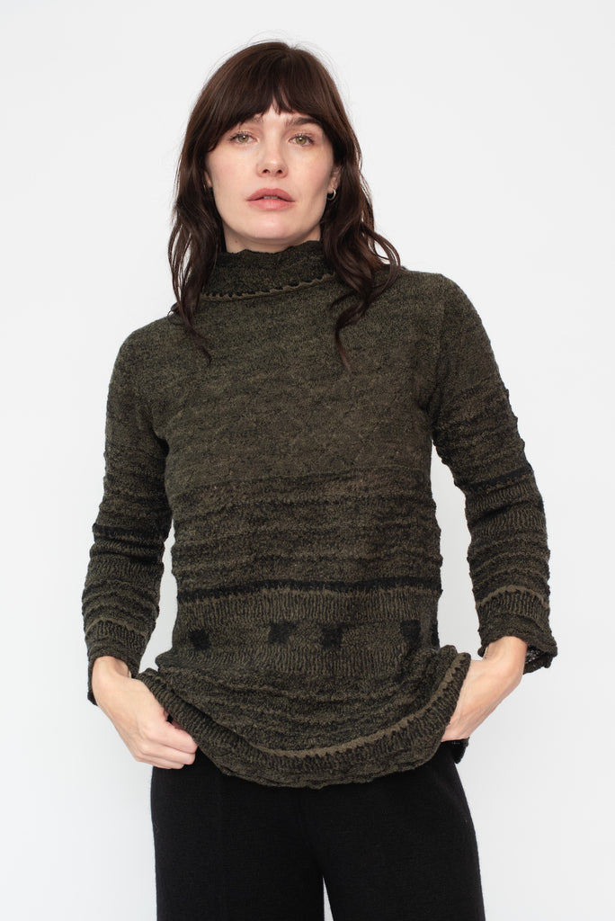 Wool Turtleneck Sweater, Dark Gray