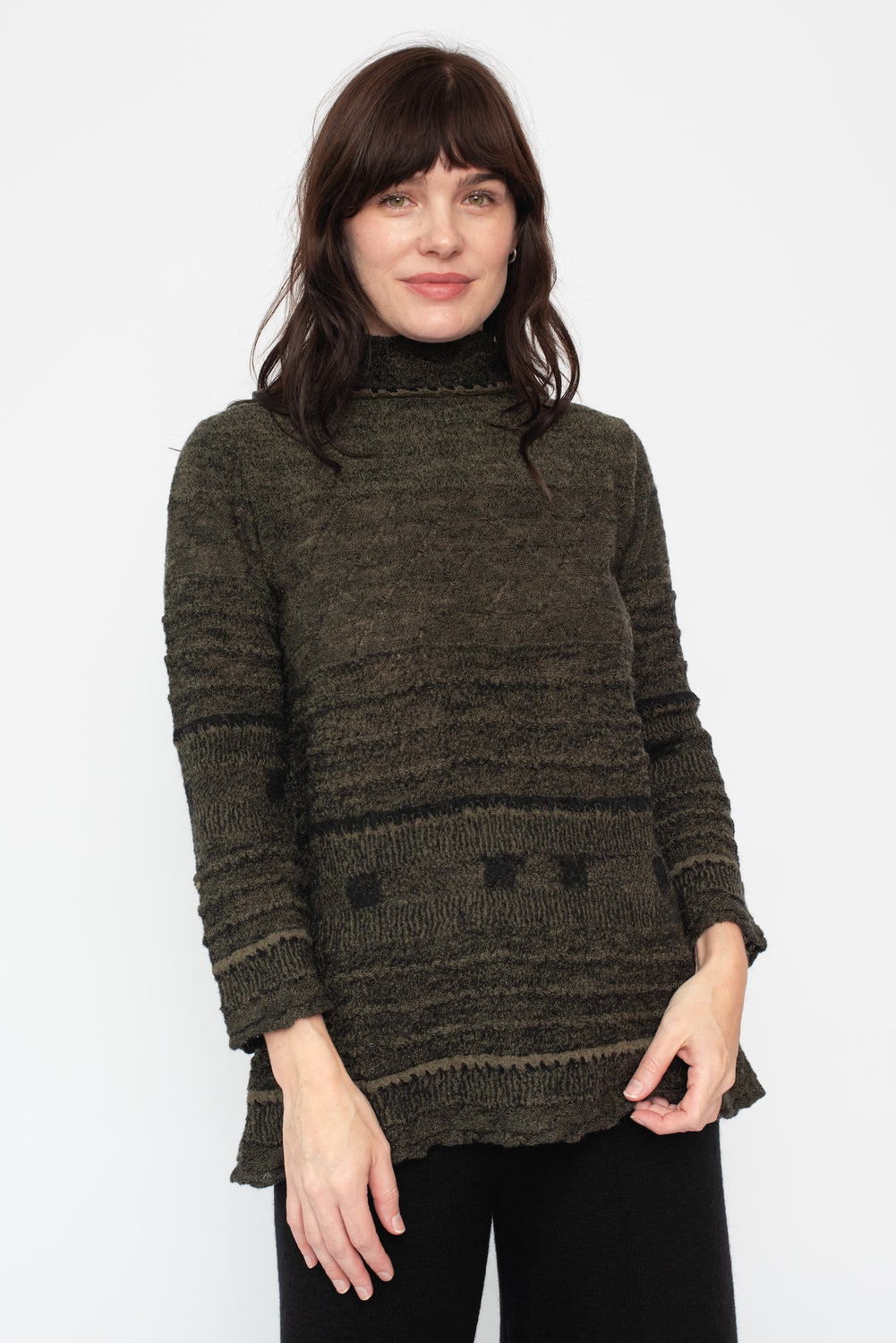 Wool Turtleneck Sweater, Dark Gray