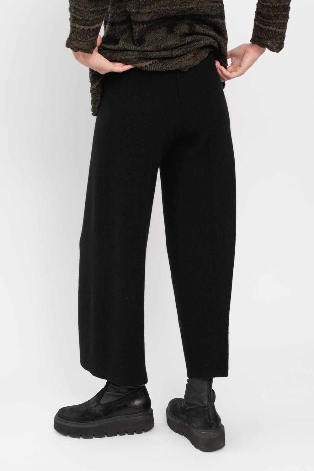 Knit Wool Pants Black