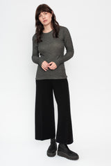 Knit Wool Pants Black