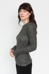 Melange Double Face L/S Crew Charcoal