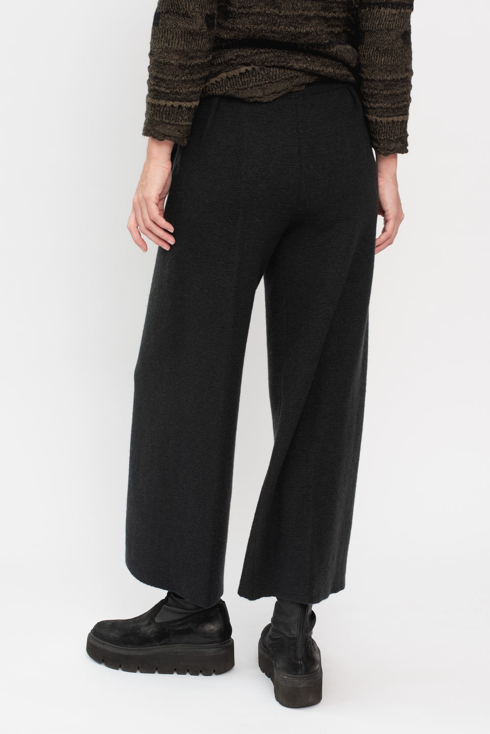 Knit Wool Pants Charcoal Grey