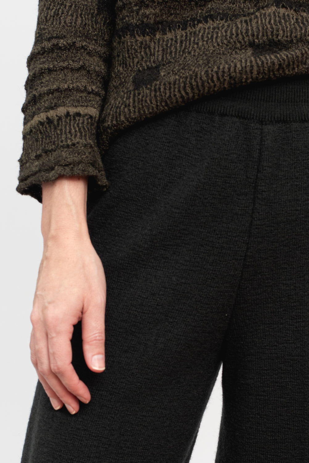 Knit Wool Pants Charcoal Grey