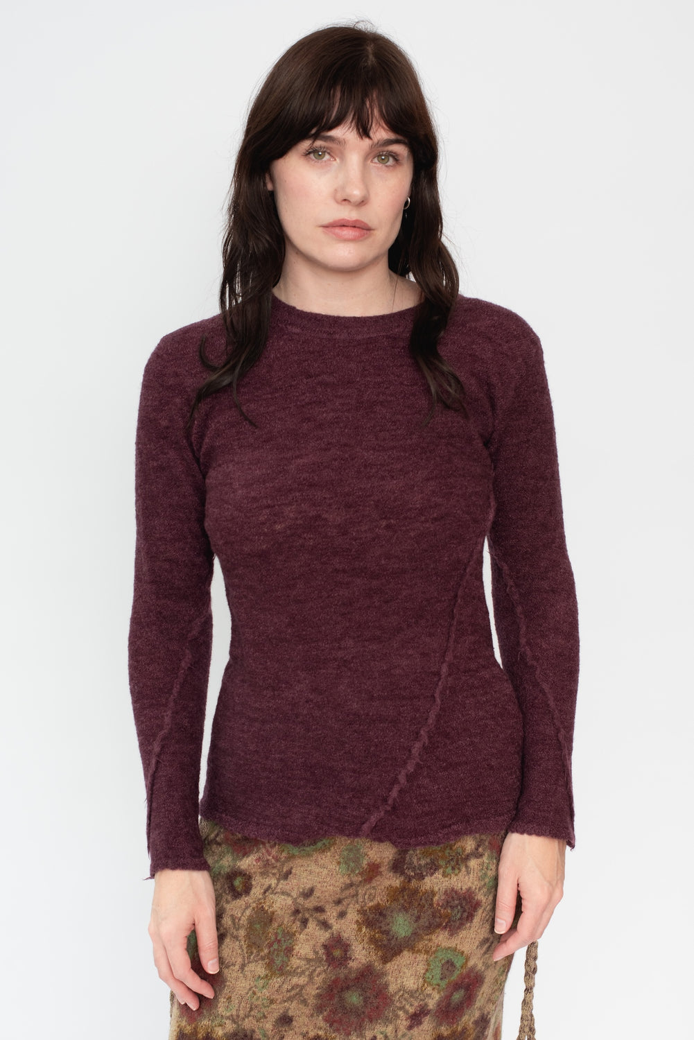 Wool Crew Neck Sweater Purple