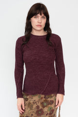 Wool Crew Neck Sweater Purple