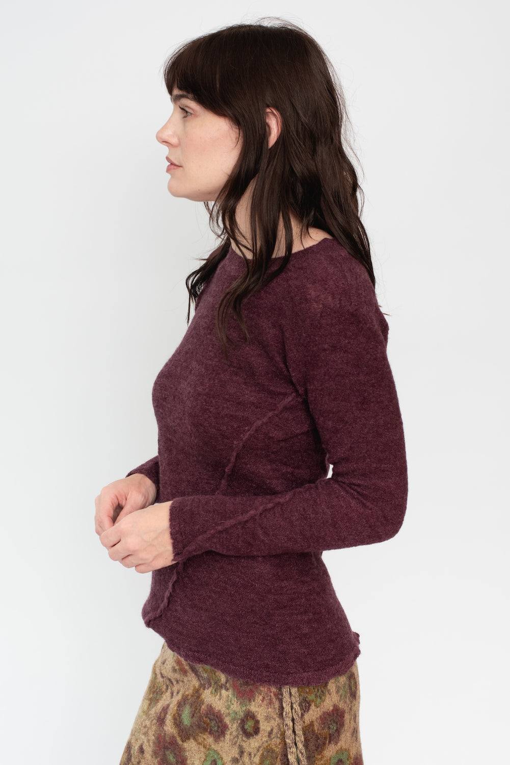 Wool Crew Neck Sweater Purple