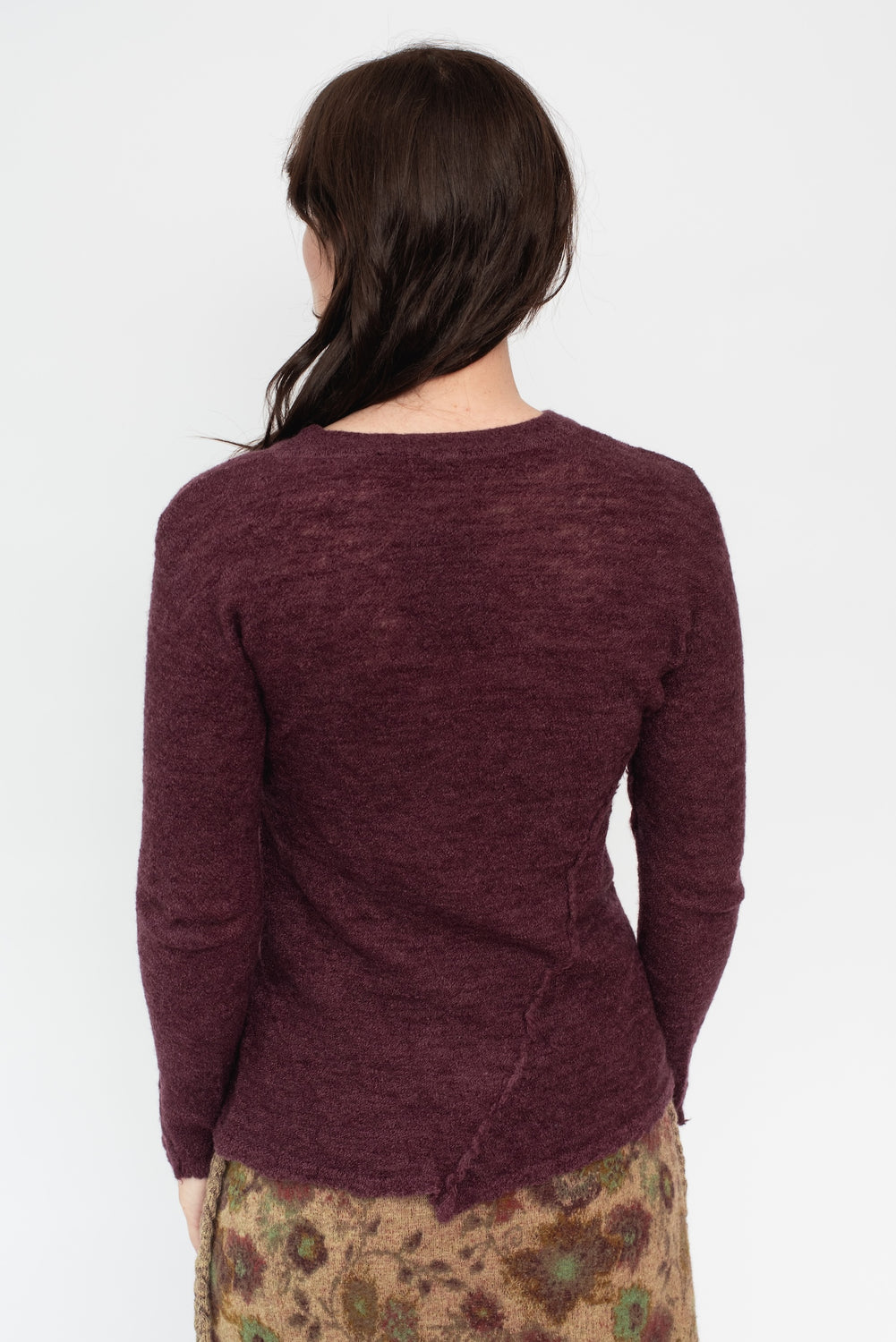 Wool Crew Neck Sweater Purple
