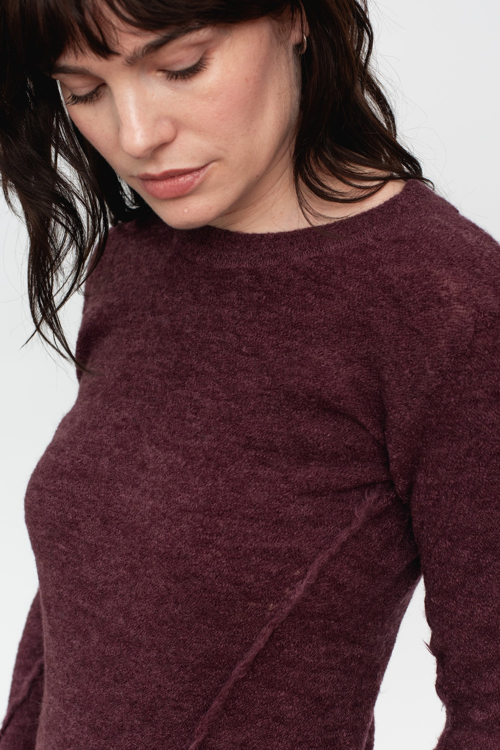 Wool Crew Neck Sweater Purple