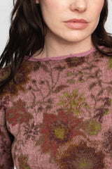 Merino Wool Floral Print Dress Pink