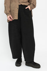 Dart Cotton and Linen Pants Black