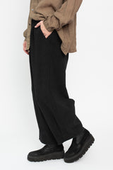 Dart Cotton and Linen Pants Black