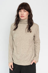 Cotton and Yak High Neck L/S T Shirt