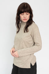 Cotton and Yak High Neck L/S T Shirt