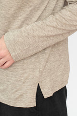 Cotton and Yak High Neck L/S T Shirt