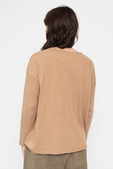 Striped Cotton and Hemp L/S T Shirt