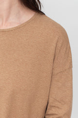 Striped Cotton and Hemp L/S T Shirt