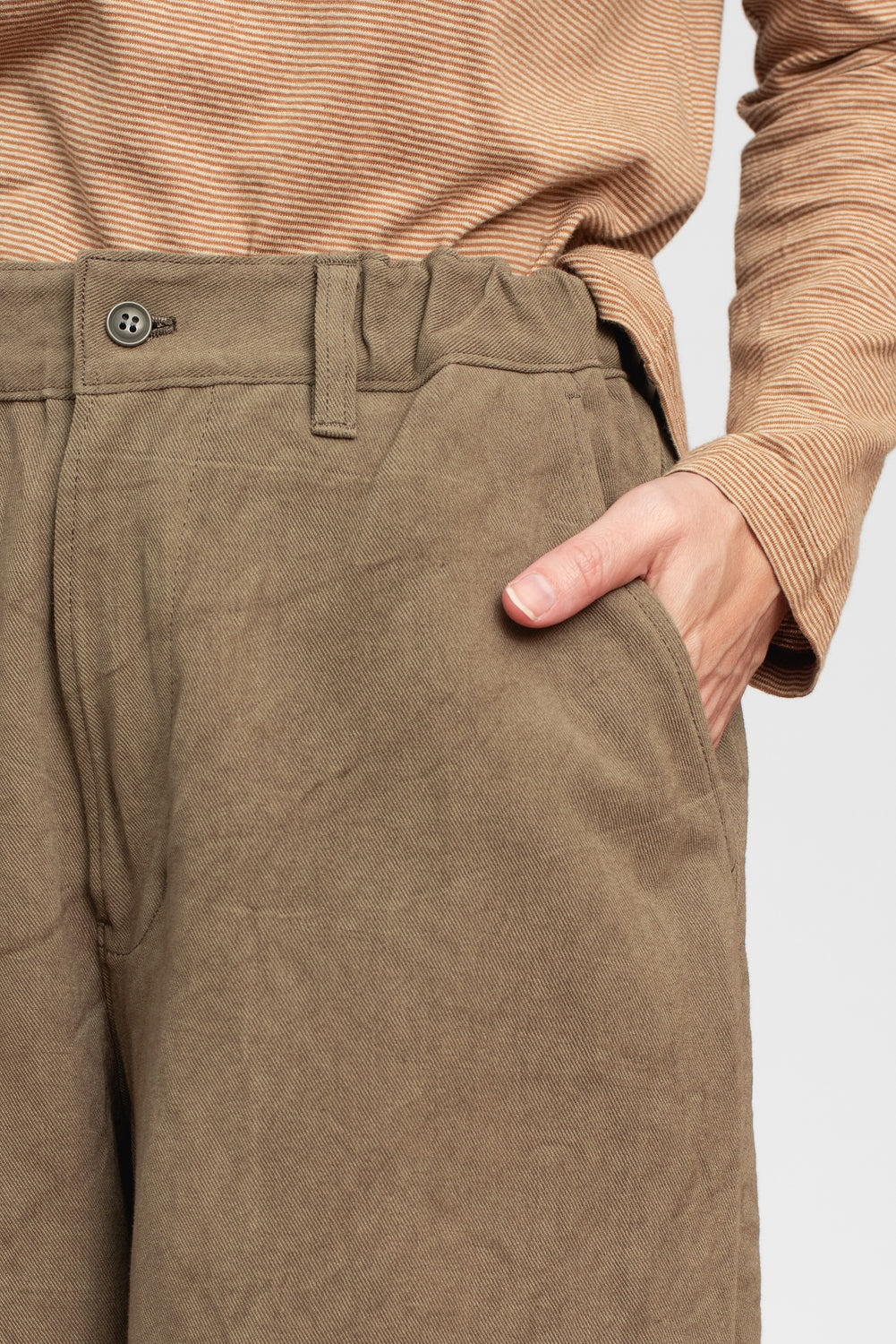 Dart Cotton and Linen Pants Olive