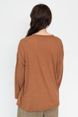 Cotton and Silk T Shirt Raw Umber