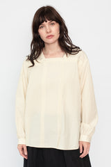 Cotton and Hemp Pintuck Blouse
