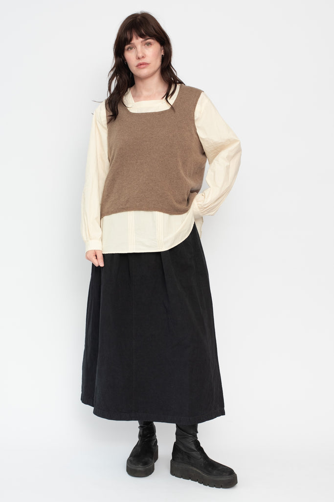 Cashmere Sleeveless Top Brown