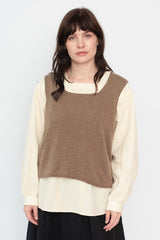 Cashmere Sleeveless Top Brown