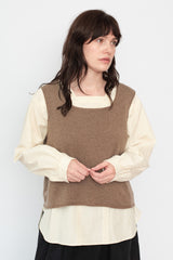 Cashmere Sleeveless Top Brown