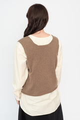 Cashmere Sleeveless Top Brown