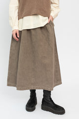 Cotton and Linen Swallow Skirt Olive