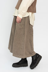 Cotton and Linen Swallow Skirt Olive