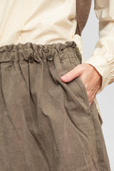 Cotton and Linen Swallow Skirt Olive