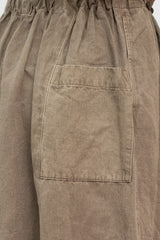 Cotton and Linen Swallow Skirt Olive