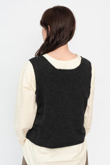 Cashmere Sleeveless Top Charcoal