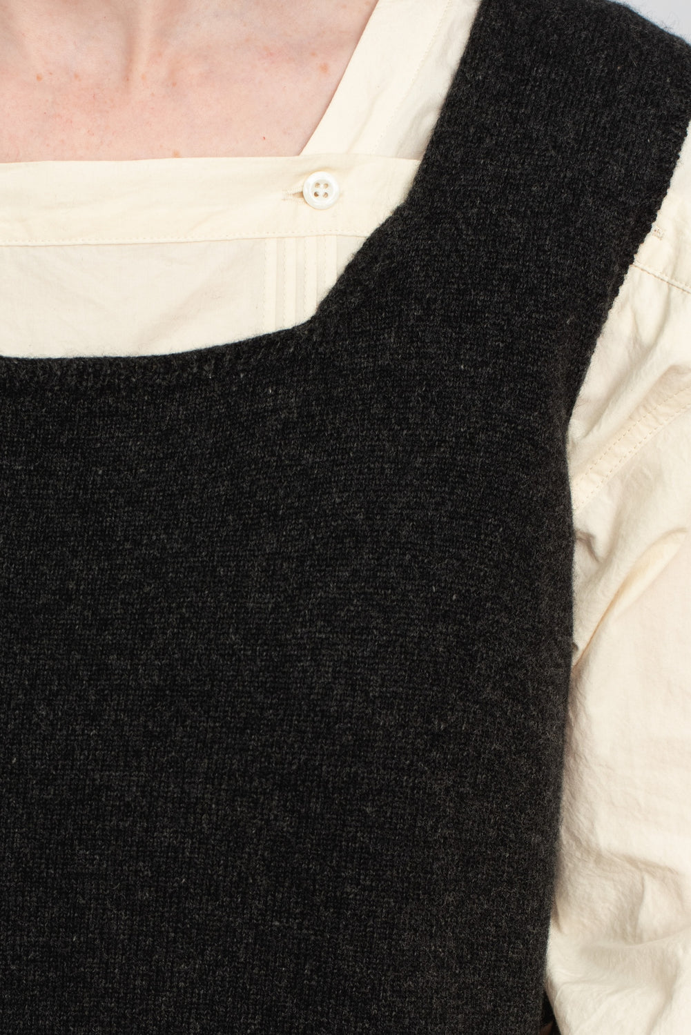 Cashmere Sleeveless Top Charcoal