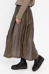 Tucked Gather Skirt Gray Olive