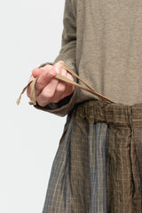 Tucked Gather Skirt Gray Olive