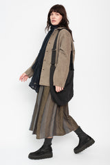 Tucked Gather Skirt Gray Olive