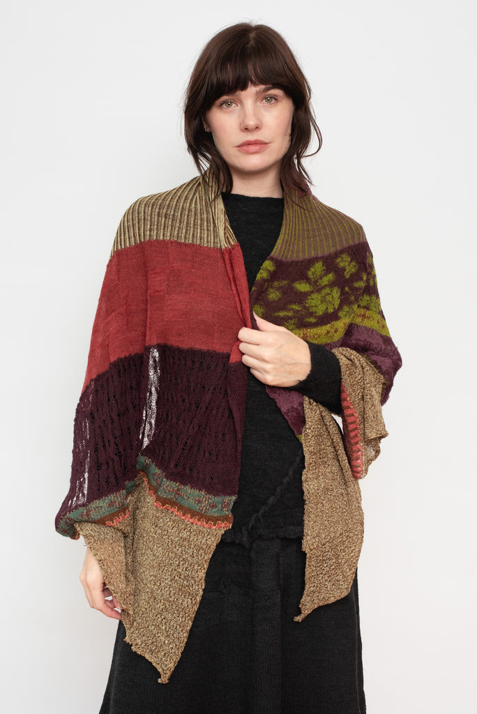 Knit Shawl, Beige Mix