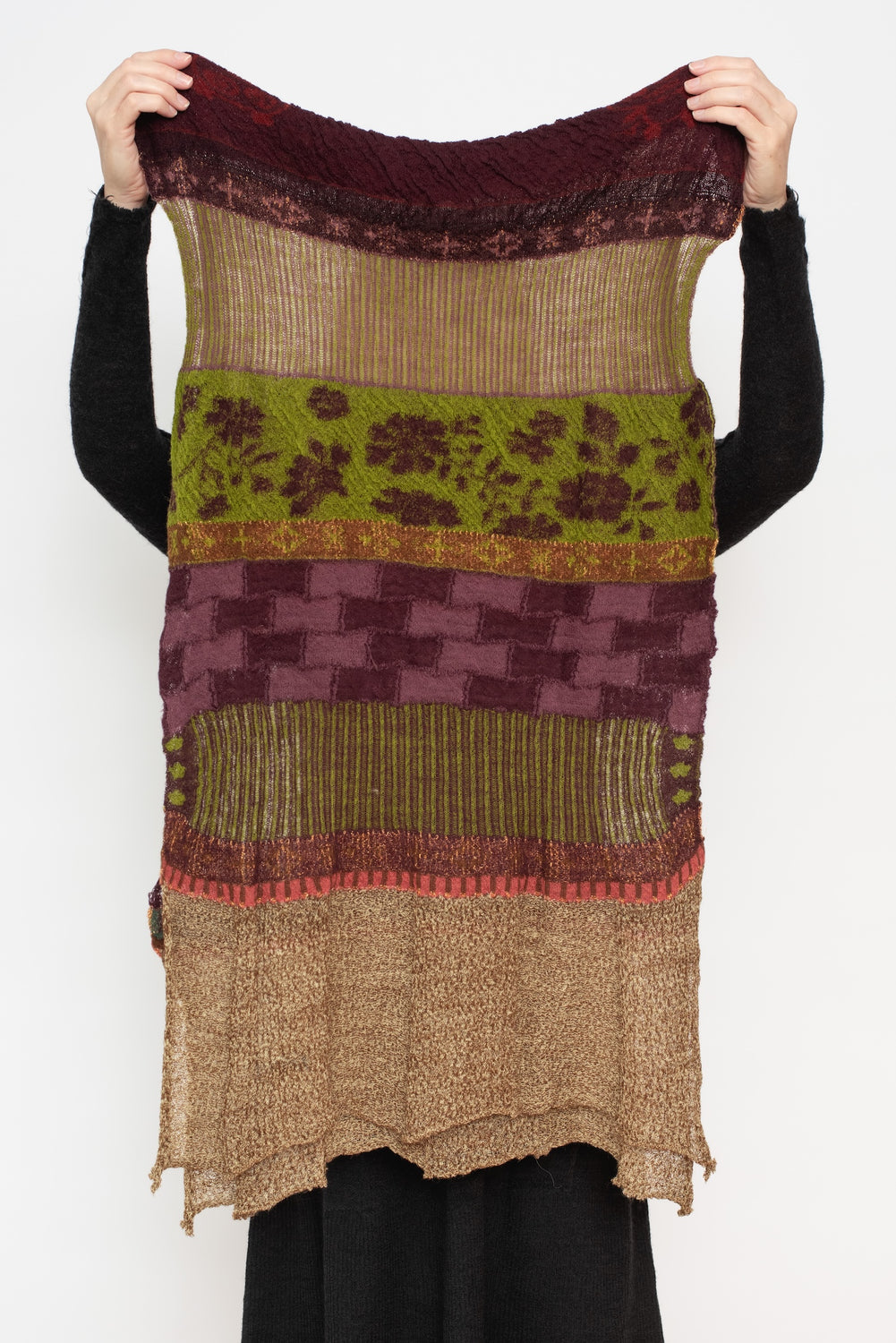 Knit Shawl, Beige Mix