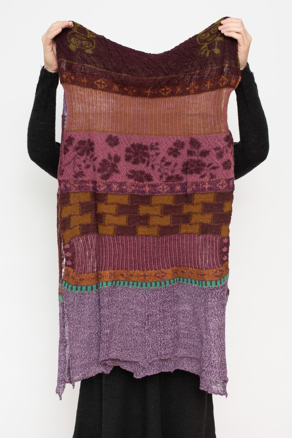 Knit Shawl, Purple Mix