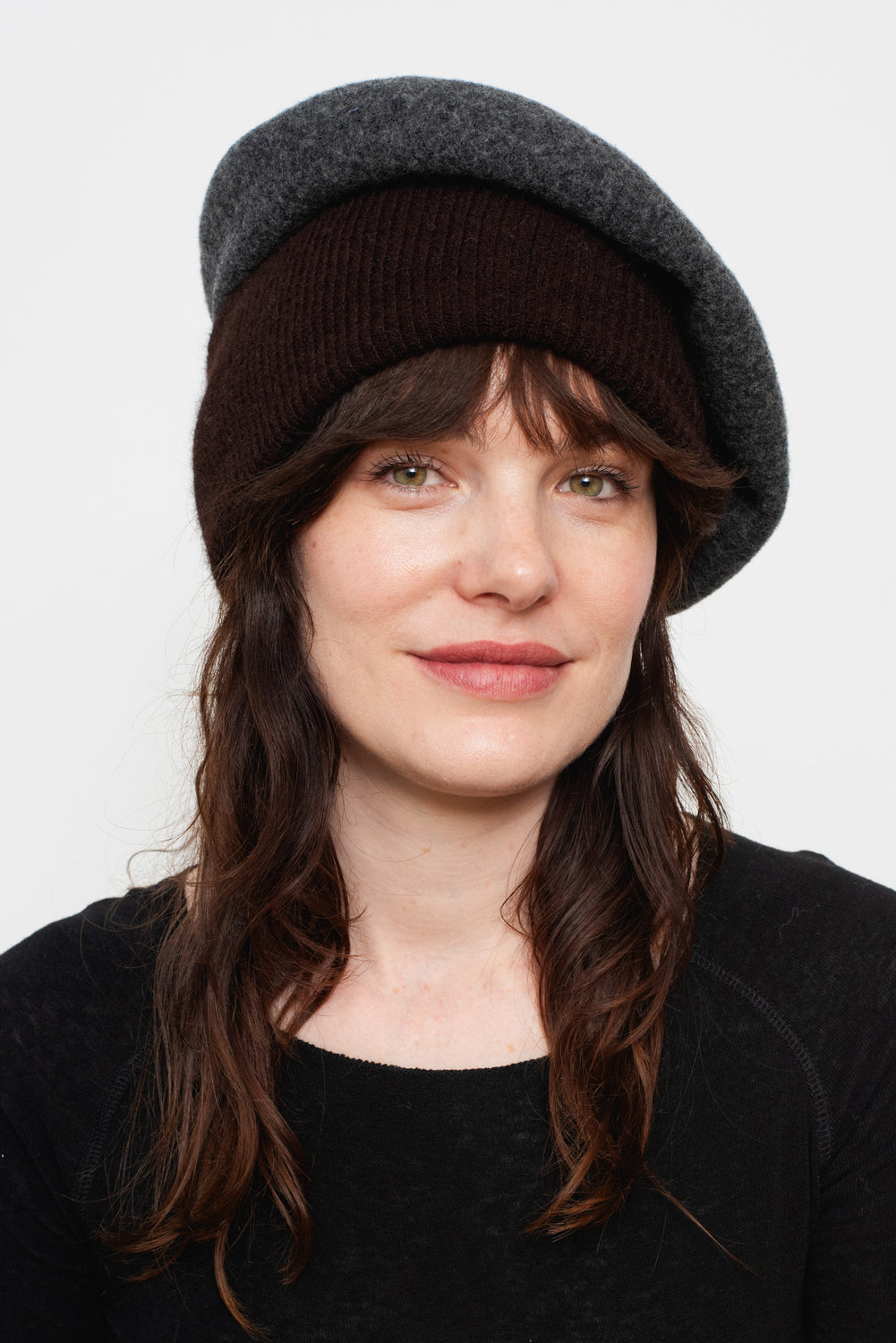 NATALIE Hat Gray x Brown