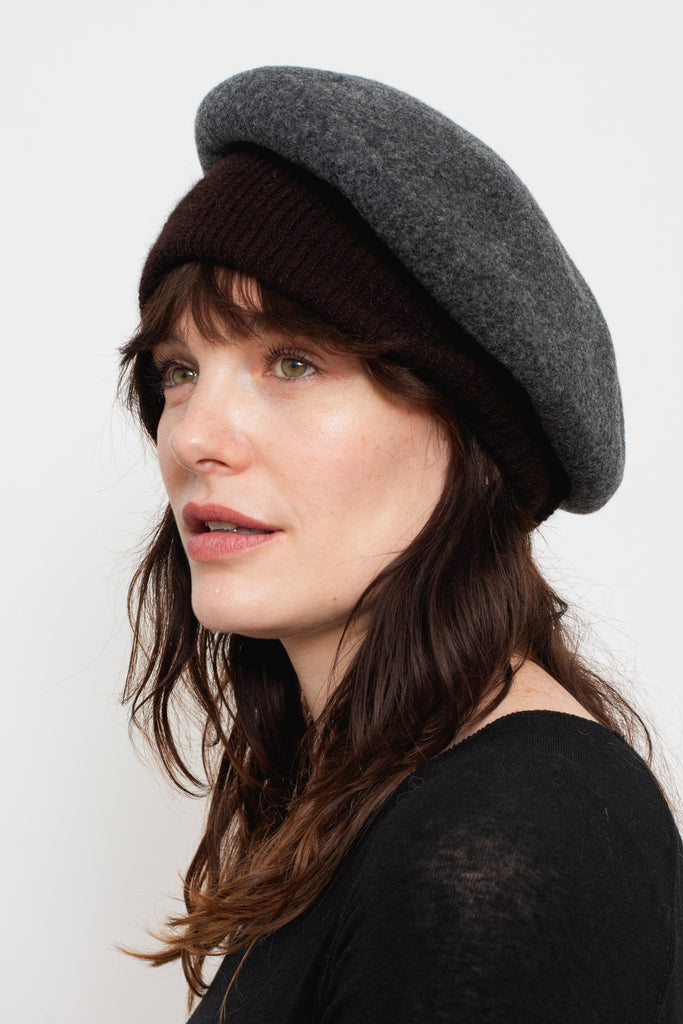 NATALIE Hat Gray x Brown