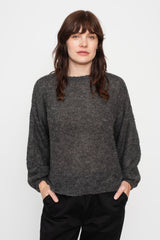 Peru Knit Boucle Pullover Charcoal