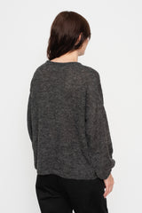Peru Knit Boucle Pullover Charcoal