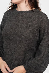 Peru Knit Boucle Pullover Charcoal