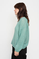 Peru Knit Boucle Pullover Aqua