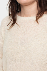 Peru Knit Boucle Pullover White