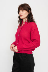 Peru Knit Cardigan Red