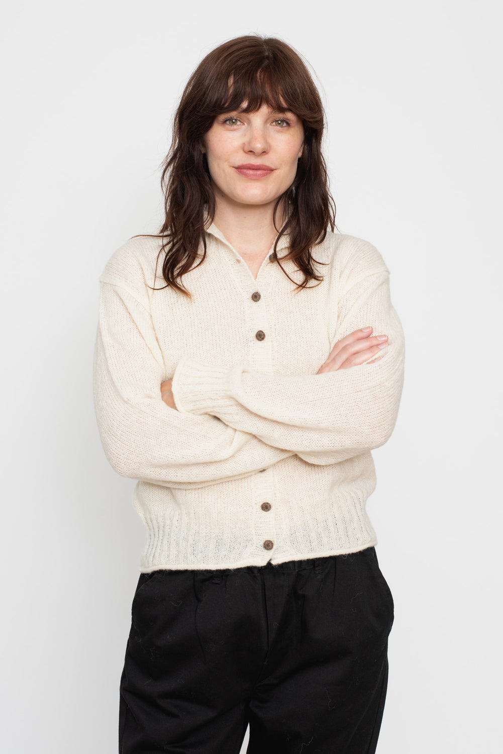Peru Knit Cardigan White